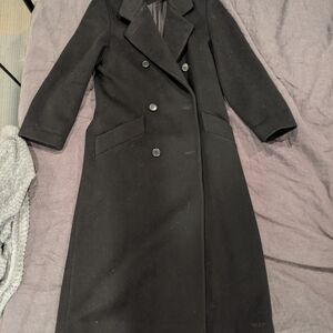 vintage Saks Fifth Ave slouchy wool coat - double breasted, full length